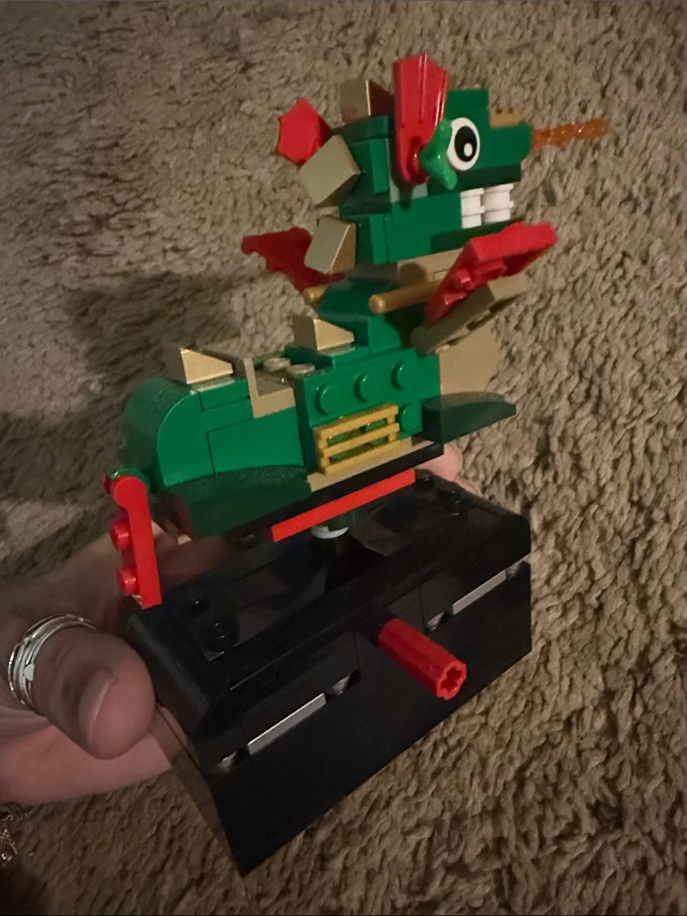LEGO Green Dragon with Red and Gold Accents Building Set